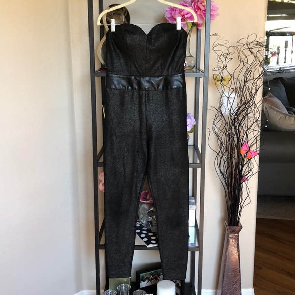 bebe Pants - Bebe strapless black sexy jumpsuit